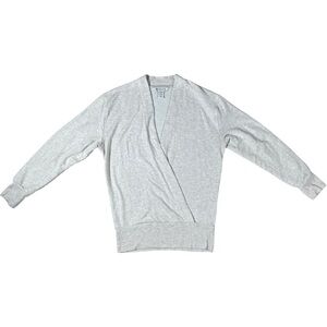 Athleta Wrap V-Neck Sweater Heather Khaki Size XXS